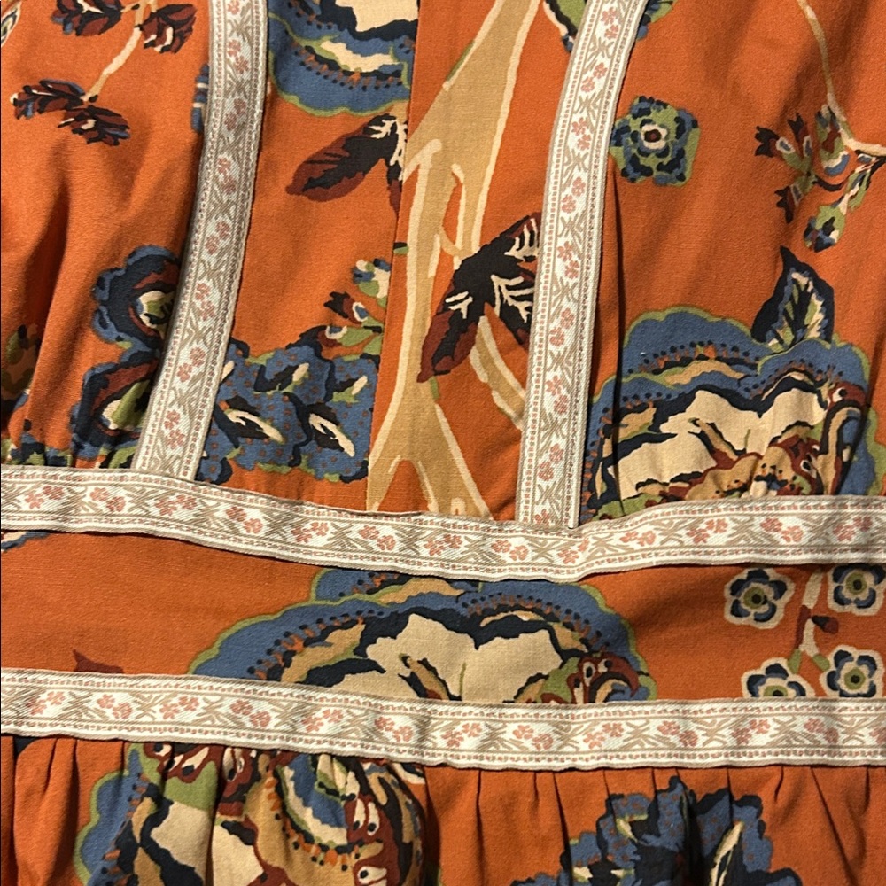 Like New! Spartina 449 Marcelle Tree of Life Floral Blouse - Picture 3 of 7